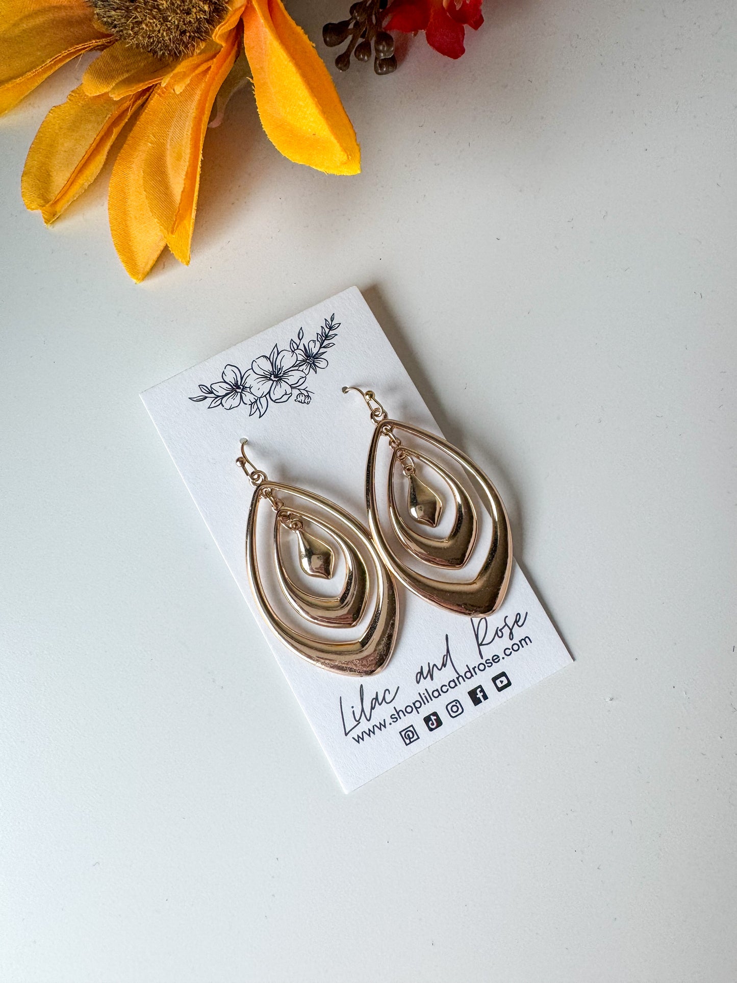 ✨ Three Drop Dangle Earrings