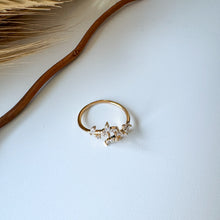Load image into Gallery viewer, Dainty Studded Fern Open Band Ring – Nature-Inspired Adjustable Ring