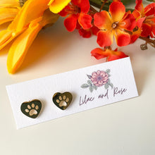 Load image into Gallery viewer, cute heart paw earrings gift ready