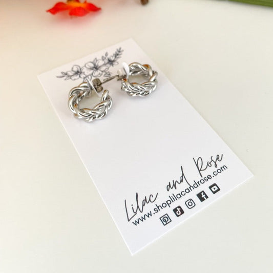 ✅ Weaved Metal Hoop Earrings