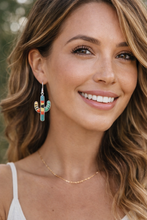 Load image into Gallery viewer, ✅ Southwest Style Colorful Cactus Earrings – Desert Charm with Vibrant Flair