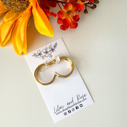 ✨ Three Line Hoop Earrings