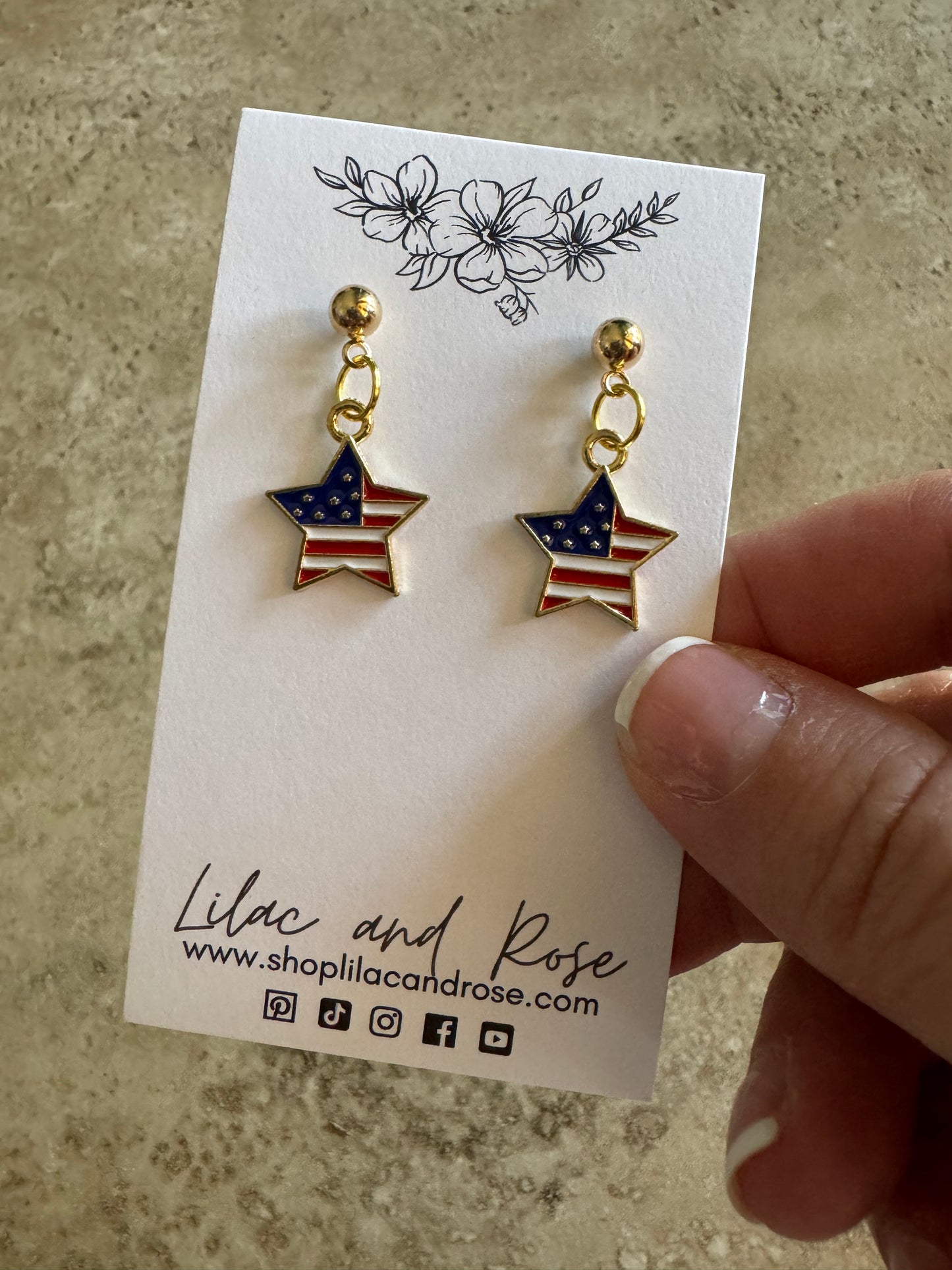 ✅ Flag Star Earrings