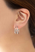 Load image into Gallery viewer, Duple Hoop Earrings