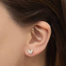Load image into Gallery viewer, Sparkling Butterfly Stud Earrings