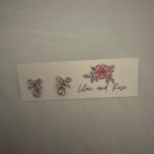 Load image into Gallery viewer, feminine drop earrings with CZ stones