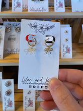 Load image into Gallery viewer, Line Bow Hoop Earrings