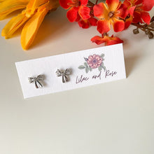 Load image into Gallery viewer, cubic zirconia bow studs feminine jewelry