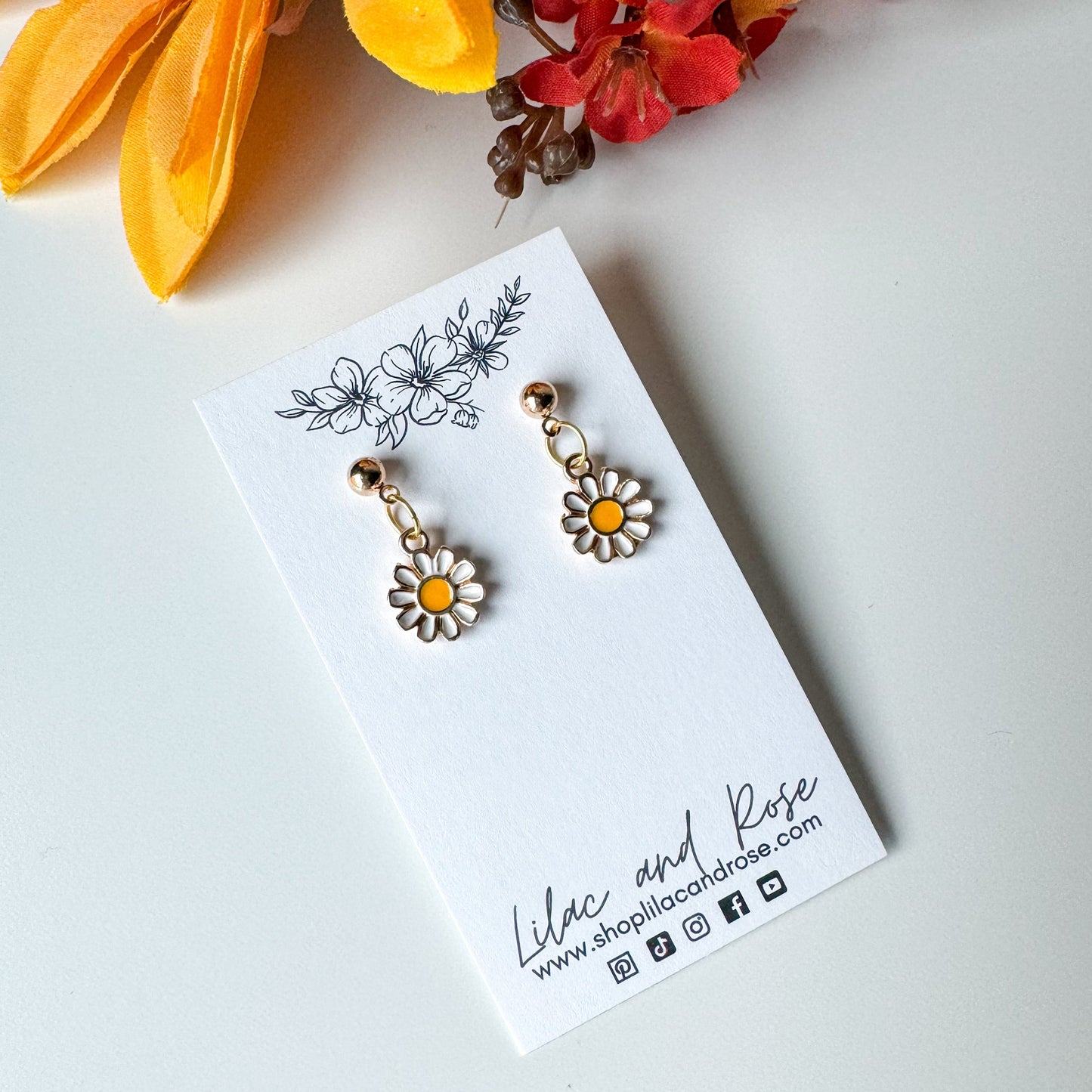 ✅ Colorful Daisy Earrings