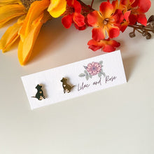 Load image into Gallery viewer, dog love stud earrings Lilac and Rose