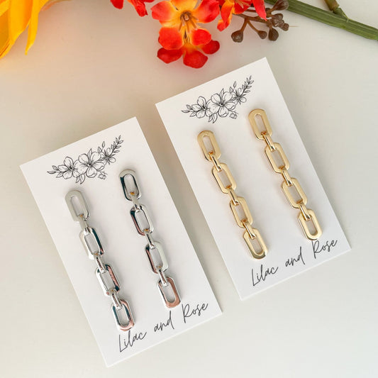 ✅ Oval Chain Dangle Earrings