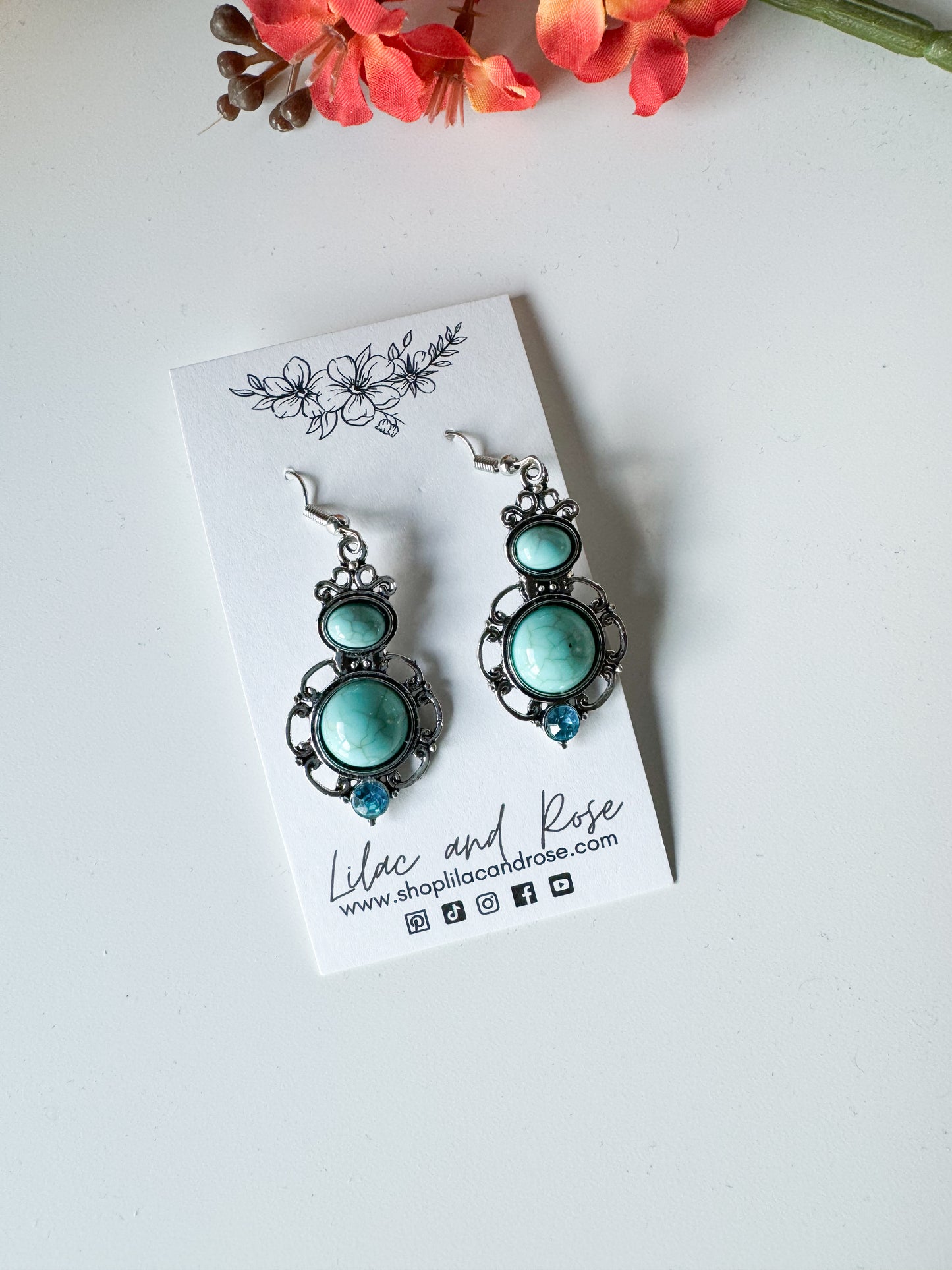 ✅ Turquoise Oval Earrings