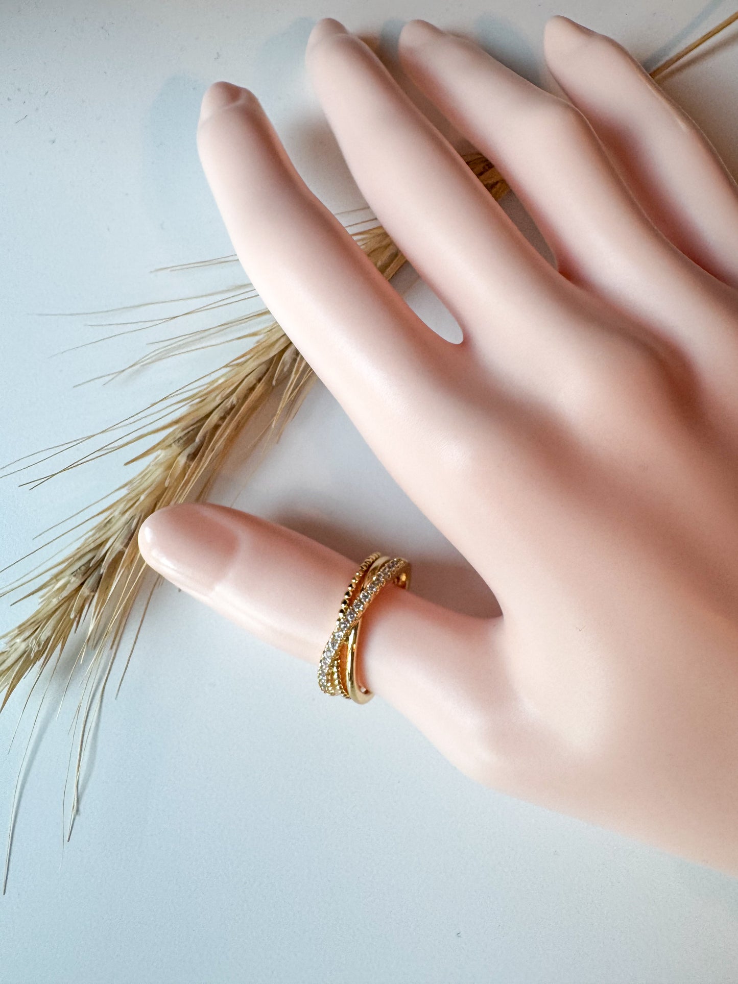 Delicate Thin Triple Row Ring