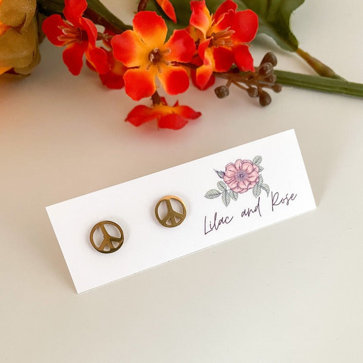 ✨ Peace Sign Stud Earrings