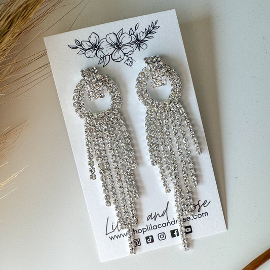 ✨ Pave Tassel Dangle Earrings
