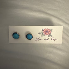 Load image into Gallery viewer, turquoise stud earrings minimalist setting
