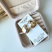 Load image into Gallery viewer, Golden Crescent Hoops – Sculptural Everyday Earrings