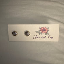 Load image into Gallery viewer, turquoise stud earrings minimalist setting