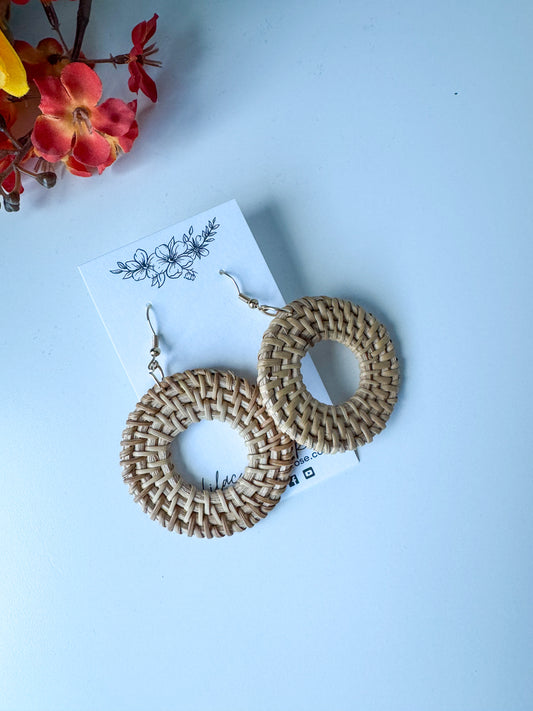 ✨ Round Rattan Earrings