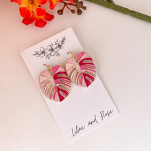 Load image into Gallery viewer, Enamel Monstera Leaf Earrings