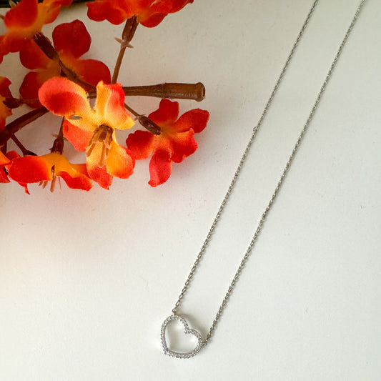 ✨ Gold Dipped Pave Heart Pendant Necklace