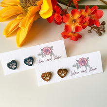 Load image into Gallery viewer, pet lover stud earrings heart design hypoallergenic