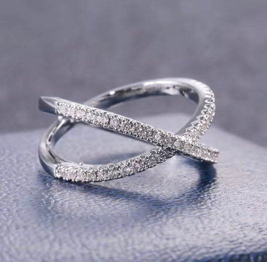 ✨ CZ Cross X Ring