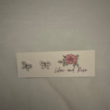 Load image into Gallery viewer, petite sparkly bow studs for bridal or everyday wear