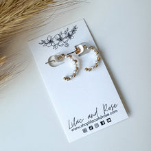 Load image into Gallery viewer, pearl and cube hoop earrings gift ready