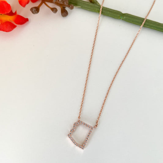state necklace Arizona shaped sparkle gift