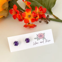 Load image into Gallery viewer, Purple Stud Earrings