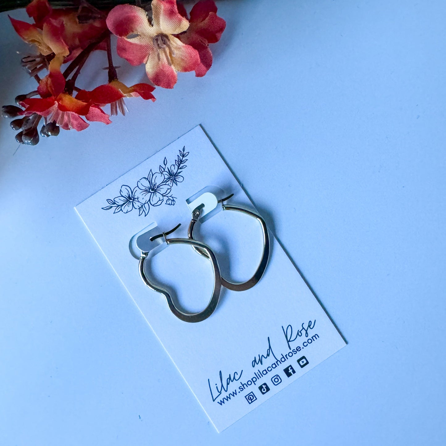 ✨ Gold Heart Hoop Earrings