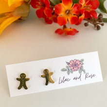 Load image into Gallery viewer, Gingerbread Man Stud Earrings