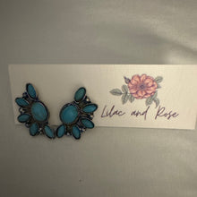 Load image into Gallery viewer, turquoise stud earrings minimalist setting