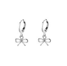 Load image into Gallery viewer, Line Bow Hoop Earrings