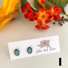Load image into Gallery viewer, Turquoise Stud Earrings – Dainty Pop of Color