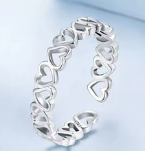Load image into Gallery viewer, Adjustable Sterling Silver Heart Ring