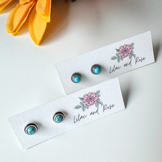 ✅ Boho Turquoise Stud Earrings