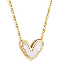 Load image into Gallery viewer, pearl heart pendant necklace hypoallergenic jewelry