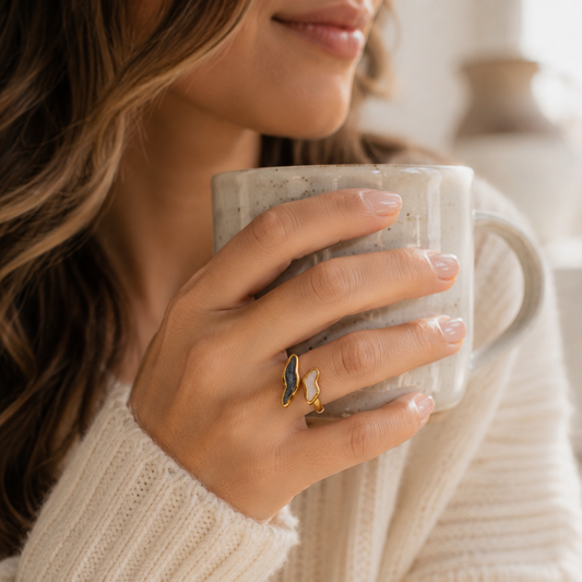 Stainless Steel Wave Open Ring