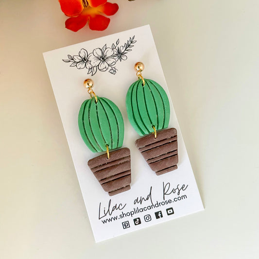 ✨ Succulent Cactus Earrings