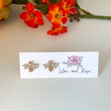 Load image into Gallery viewer, lightweight hypoallergenic bee studs