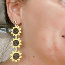 Load image into Gallery viewer, Sunflower Trio Earrings