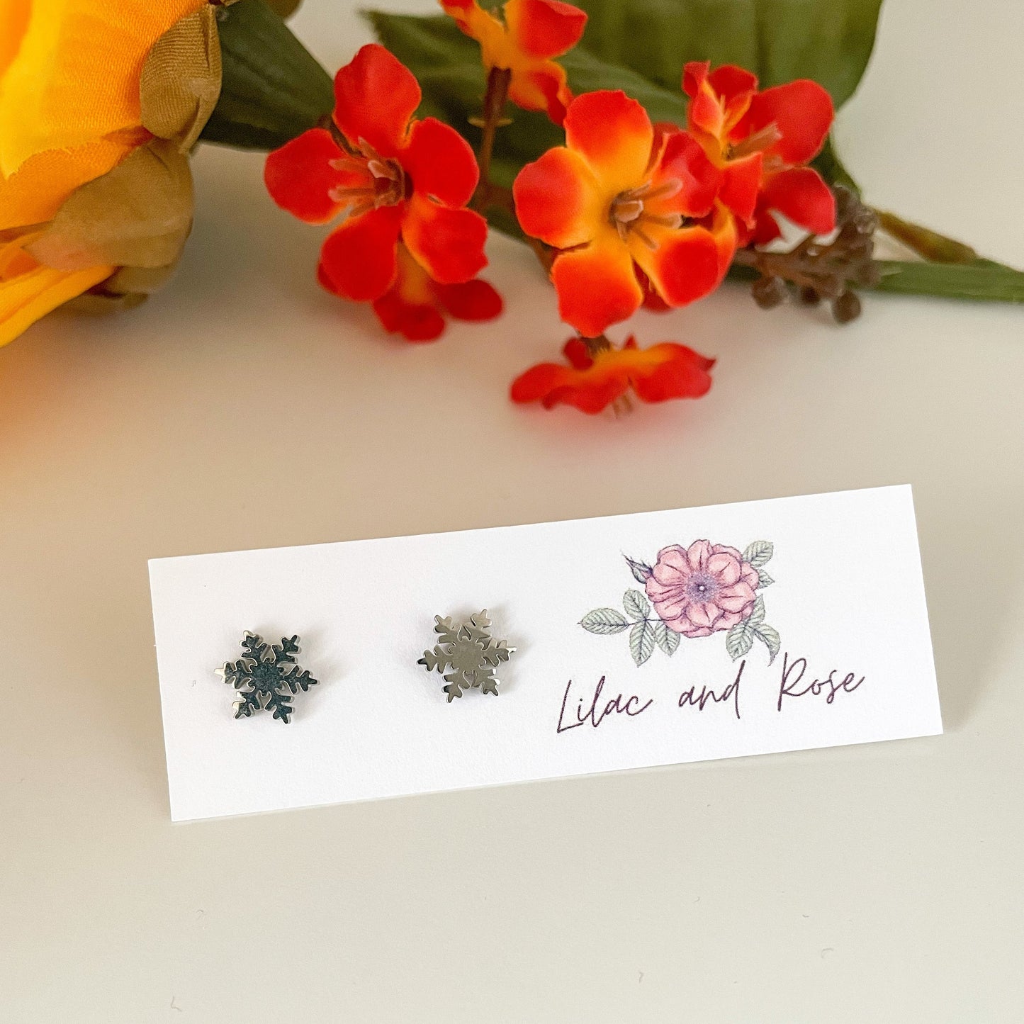 winter snowflake studs lightweight hypoallergenic jewelry
