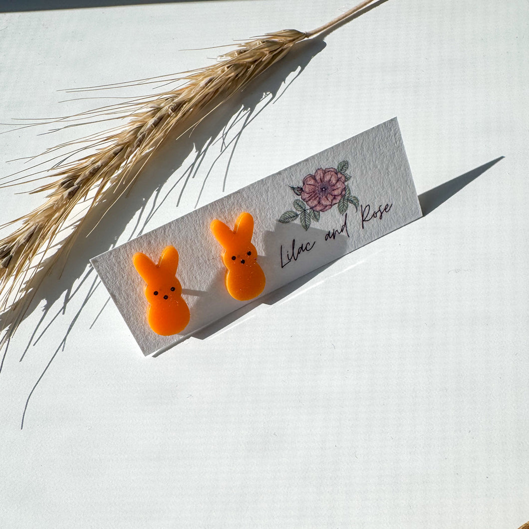 small acrylic bunny studs colorful spring accessories
