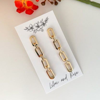 ✅ Oval Chain Dangle Earrings