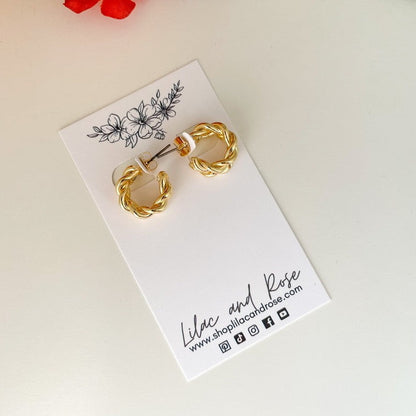 ✅ Weaved Metal Hoop Earrings
