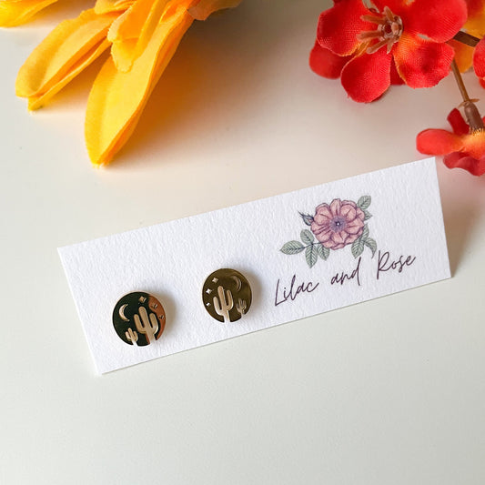 whimsical cactus studs gift ready