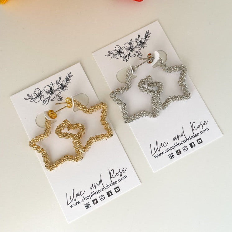 ✅ Glitter Star Hoop Earrings