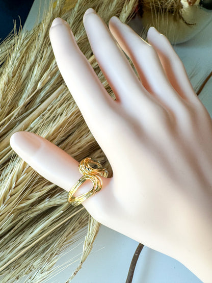 Knotted Loop Open Band Ring